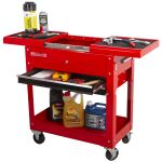 Pracovní stolek na kolečkách s rozkládací pracovní plochou a 2 zásuvkami - AHProfi TC310