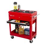 Pojazdný dielenský stolík s 2 zásuvkami a rozkladacou pracovnou plochou - AHProfi TC310