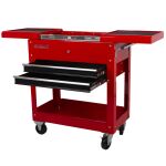 Pracovný stolík na kolieskach s úložným priestorom, rozkladacia pracovná plocha, 2 zásuvky - TC310