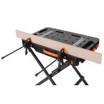 Pracovný stôl TACTIX s vysokou nosnosťou a upevneným dreveným materiálom - TC326160