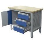Pracovný stôl do dielne s tromi zásuvkami a skrinkou - TSK5413-L