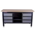 Pracovný stôl do dielne s drevenou pracovnou doskou - TSK7506-LS