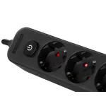 Detail elektrickej zásuvky EXPERT s hlavným vypínačom a štyrmi zásuvkami - TSP30A