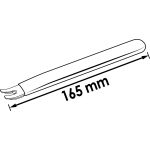 Technický nákres dĺžky uvoľňovacej páky 165 mm pre plastové príchytky – V4310N