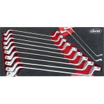 Sada obojstranných očkových kľúčov, 11 dielov v penovej výplni - V4481-X/499