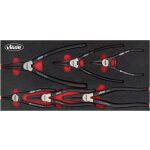 Kliešte na poistné krúžky, 4 diely v penovej výplni - V4481-X/499