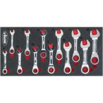 Sada ráčnových očkoplochých klíčů, 12 dílů v penovej výplni - V4481-X/499