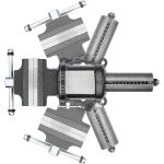 Zverák Vigor V6150N s otočným tanierom v rôznych polohách pre flexibilné pracovné nasadenie - V6150N