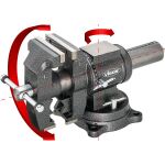 Dielenský zverák Vigor s otočným tanierom, znázornenie otočnej funkcie - V6150N