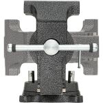 Zadný pohľad na dielenský zverák Vigor V6150N, s otočnou základňou pre jednoduché nastavenie - V6150N