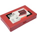 Ozatvorený červený kufrík s označním sady 419 ks O-krúžkov, YATO - YT-06876