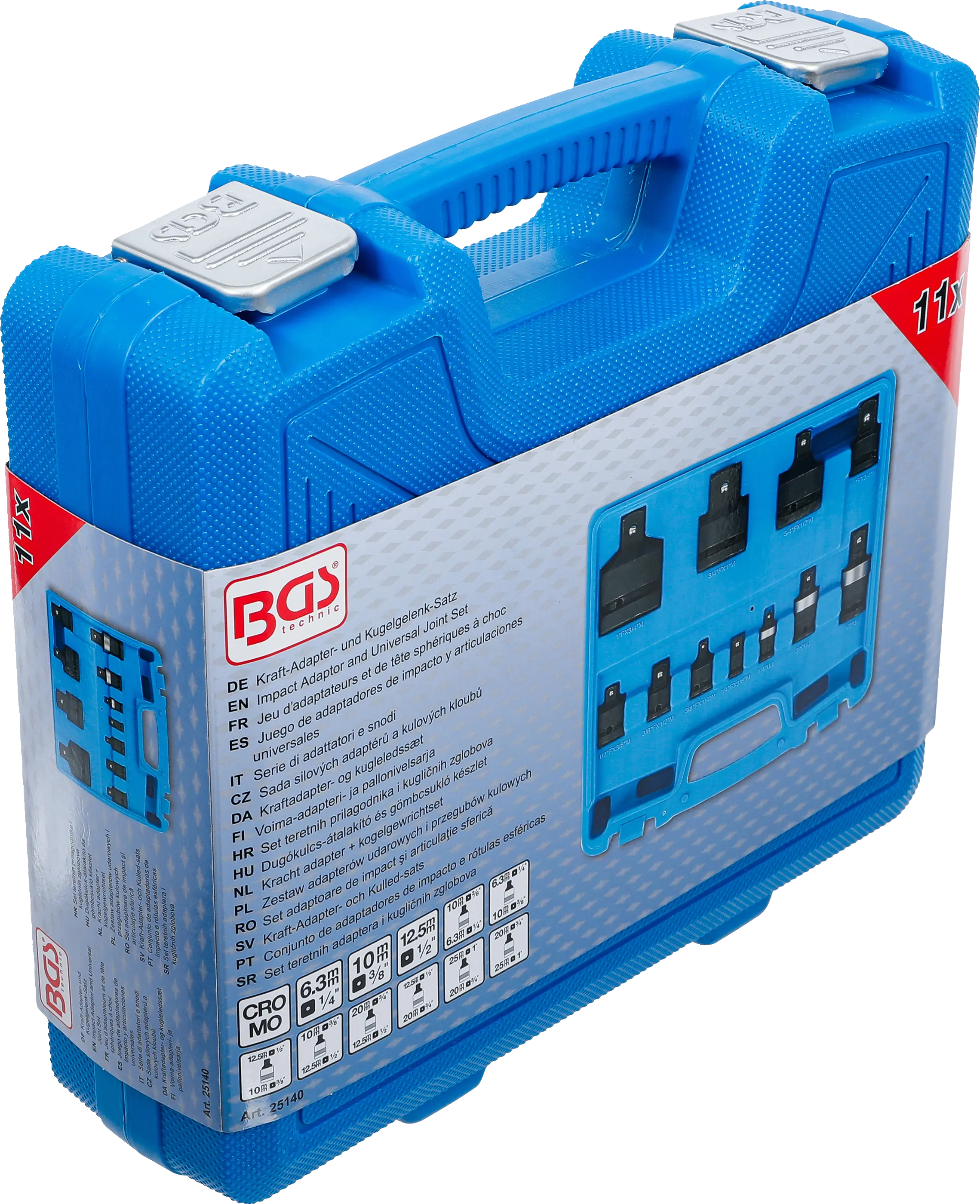 Kufor sady silových adaptérov a kardanových kĺbov BGS - B25140 Transportný kufor sady adaptérov a kardanových kĺbov BGS B25140