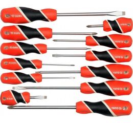 Sada skrutkovačov 12ks, - 3-8mm, + PH0-PH3, SQ1, SQ2 - YT-25967