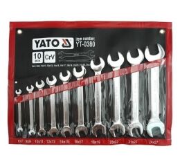 Sada plochých kľúčov 10 ks 6 - 27 mm - YT-0380
