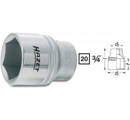 Nástrčkový kľúč 6-hr. 1000-32 Hazet - HA000708