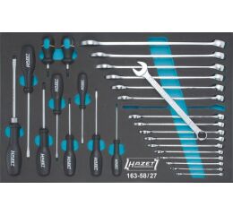 Sada náradia, očko-ploché kľúče, skrutkovače 163-58/27 Hazet - HA122844
