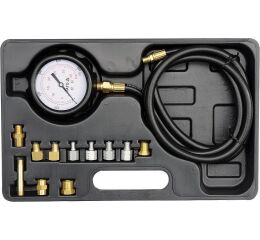 Súprava na meranie kompresného tlaku oleja, 12ks, 0-35bar - YT-73030