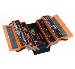 Kovová basa s náradím s Golou 1/2" a 1/4", 85 ks - AH128P502