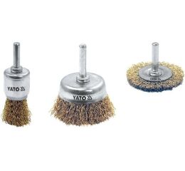 Sada kief drôtených s nadstavcom do vŕtačky 3 ks mosadz - YT-4755