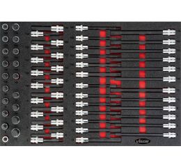 Nástrčné hlavice v penovej výplni, Imbus, Torx, 1/2", 62 ks, VIGOR - V4727