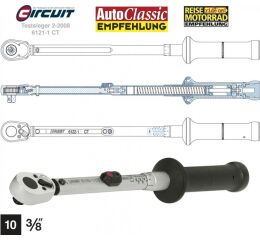 Momentový klíč 6111-1CT - 3/8": kroutící moment 20 - 120 Nm, délka 389 mm, stupnice 1,0 Nm - HA025077