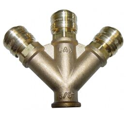 Rozdělovače tlakového vzduchu - přípojný závit: 3 - cestný rozdělovač 3/8“ vnitřní - GU41138