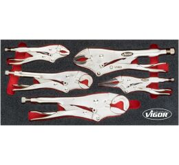 Samosvorné kleště ve výplni do dílenského vozíku, 5 ks VIGOR - V5004