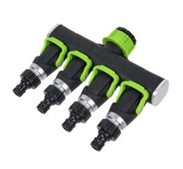 Štvorcestný rozdeľovač pre zahradné hadice, 3/4" - TC621311