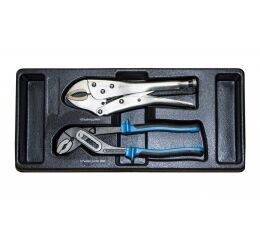 Sada SIKO a samosvorných klieští vo výplni dielenského vozíka, 2 diely - VV002SK01