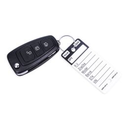 Čierné PLUS plastové visačky na kľúče 250ks - 434050011