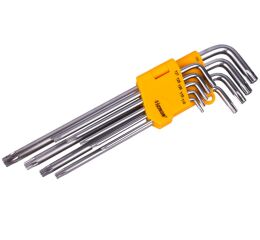 Sada predĺžených TORX kľúčov s otvorom 9 ks - HT260910