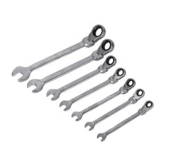 Sada račňových očkoplochých flexibilných kľúčov 7 ks, 8 - 19 mm - HT192504