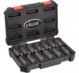 Sada nástrčných hlavic pro rázový a strojový utahovák, dlouhé provedení VIGOR V4408