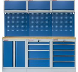 Zostava 6 ks PROFI BLUE dielenského nábytku 2040 x 495 x 2000 mm - MTGS1300BC