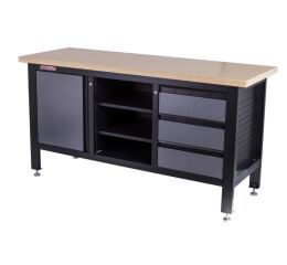 Pracovný stôl s tromi zásuvkami, skrinkou a policou - TSK7513-LS