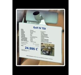 Plexi držák na ceník na zrcátko - na šířku - 713000370