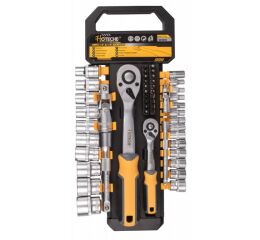 Gola sada 1/2", 1/4" s nástrčnými kľúčmi a bitmi, 50 ks - HT202002