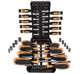 Sada skrutkovačov v plastovom držiaku, magnetické, 44 dielov - HT241344