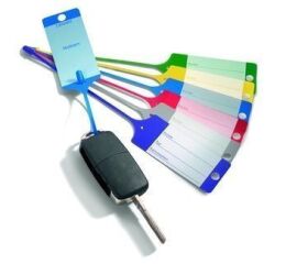 Ceduľky na kľúče plastové PP - zeleno/bielu - 434040080