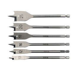 Ploché vrtáky sada  6 ks 10-25 mm