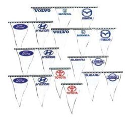 Praporky Dealerské - 30x45cm - 18 m - Ford - 144290038