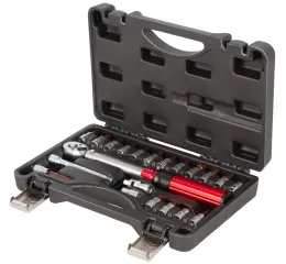 Momentový kľúč 1/4", 5 - 25 Nm s príslušenstvom, 21 ks