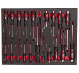 Sada skrutkovačov v penovej výplni do dielenského vozíka, 21 ks - AH12399E4