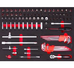 Gola sada vo výplni do dielenského vozíka, 1/4", 97 ks - AH12449-SB