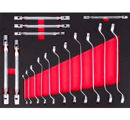 Sada obojstranných kľúčov vo výplni do dielenského vozíka, 17 ks - AH12449-SK