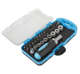 Sada bitov s račňovým skrutkovačom, 38 ks - AH143802