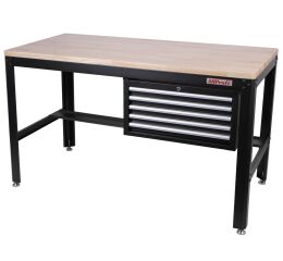 Pracovný stôl do dielne so závesnou skrinkou, 5 zásuviek - AH1576