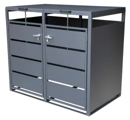 Kovový prístrešok na 2 popolnice, 1320 x 780 x 1160 mm - AH200200