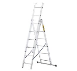 Hliníkový trojdielny rebrík, 3x6 stupňov, 2,97 m, max. záťaž 150 kg