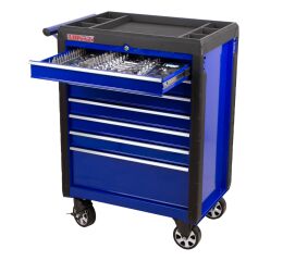 Dielenský vozík s náradím, 7 zásuviek, 210 ks - AH3107pena